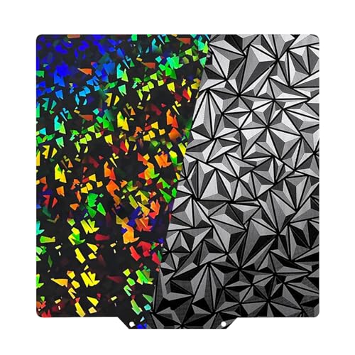 HzdaDeve 310x310MM für QIDI PLUS4 Bauplatte PEI PEO Blatt Doppelseitige glatte Platte Beheiztes Bett Federstahl Flexible Plattform für QIDI Druckerzubehör Ersatz (PEO+Debris) von HzdaDeve