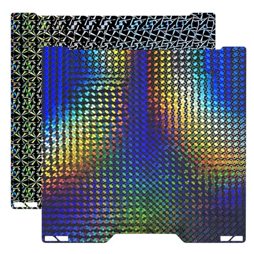 HzdaDeve 355X346.5MM für Labor H2D H1H Bauplatte PEI Blatt Doppelseitiges glattes Brett beheiztes Bett Stahl flexible Plattform für Bambu Lab H2D Combo/H2D Laser Full Combo (Diamantkugel+Windmühle) von HzdaDeve