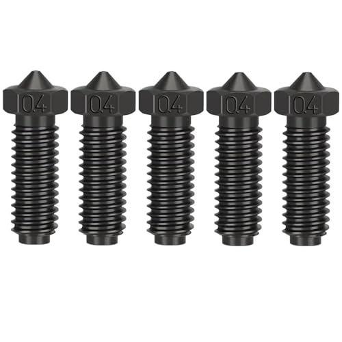 HzdaDeve Edelstahl Düsen 0.4MM Gewinde gehärtete Düsen Hochtemperatur spitze verschleißfeste Düse für Anycubic Kobra 2/Kobra 2 Neo/Kobra 2 Pro/Kobra 2 Plus 3D Drucker Ersatz (5PCS) von HzdaDeve