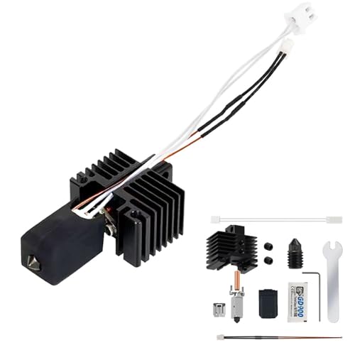 HzdaDeve Hotend für Bambu Lab X1C X1E Druckkopf 24V 48W keramische Heizungskartusche Thermistor Abnehmbare 0.4MM gehärtete Stahldüse Hochtemperatur Sensor Heizung Rohr Kit Ersatz von HzdaDeve