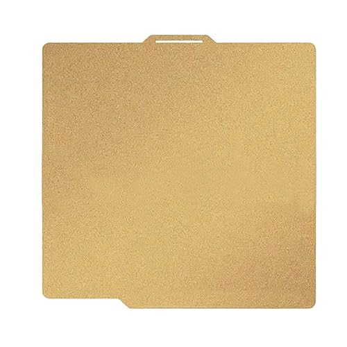 HzdaDeve PEI Blatt für Bambu Lab X1/P1P/P1S Carbon Build Plate Beheiztes Bett Federstahl Flexible Plattform 257.5x257.5 mm Doule Side Textured Board für 3D Drucker (Gold) von HzdaDeve