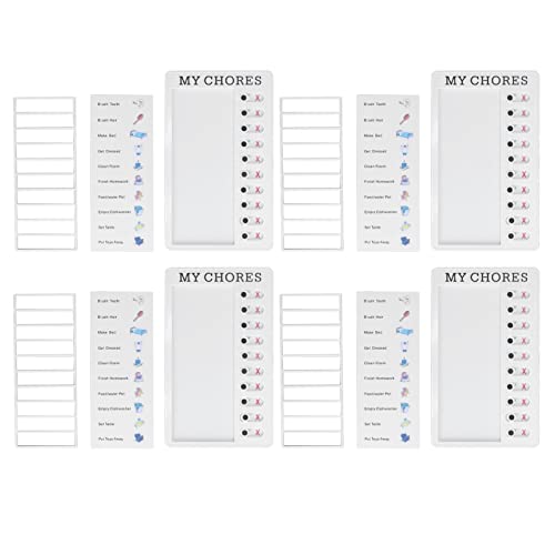 4 Stück Checklistentafel 4,7 x 7,9 Zoll Chore Chart Memo Board Abnehmbares Message Board für Tägliche Aufgabenliste MYCHOREN von Hztyyier
