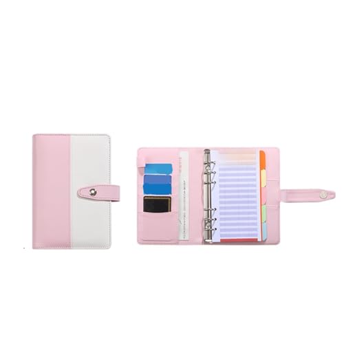 Budgetplaner Finanzplaner Binder mit Geldumschlägen Organisation und Vielseitigen Taschen, für Schule und Reisen, Ledermaterial (YMX-011-Nähte vertikales Modell-schwarz+weiß) von Hztyyier