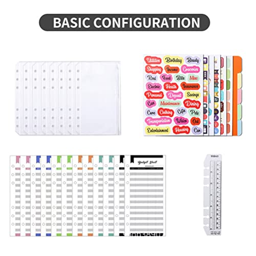 Budgetplaner Finanzplaner Binder mit Geldumschlägen Organisation und Vielseitigen Taschen, für Schule und Reisen, Ledermaterial (YMX-011-Stitching vertikales Modell-lila+weiß) von Hztyyier