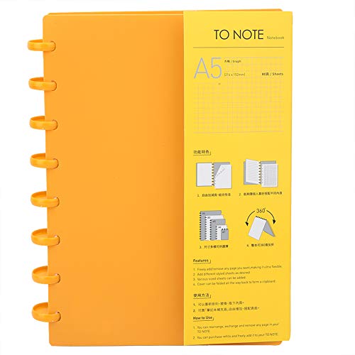 Loose Leaf Journal Notebook tragbare A5 Spiralblock Binder nachfüllbar Briefpapier Notebook Office Schulbedarf(Orange Block) von Hztyyier