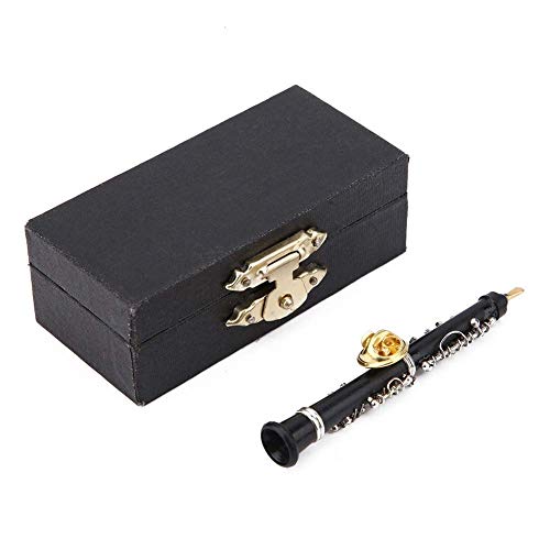 Oboe Shape Design Mini Musikinstrument Miniatur Mode Brosche mit Samtgefütterter Instrumentenkoffer von Hztyyier