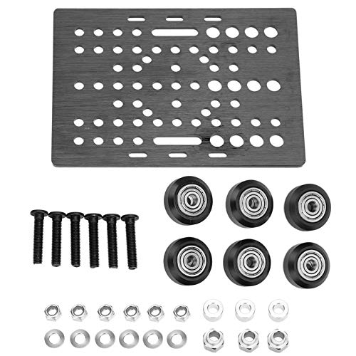 OpenNBuilds V Typ Steuerplattenschieber Set - Schwarzes Aluminium 3D -Drucker Build Board Kit mit Lagerriemenscheibe Einfache Installation, die für Verschiedene Bauslayouts Geeignet Ist, und V Typ von Hztyyier