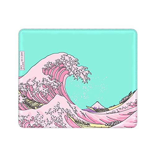 Great Wave Mauspad mit genähtem Rand, rutschfeste Gummiunterseite, wasserdichtes Mauspad für Gaming Computer Desktop kabellose Maus von Hzwerly