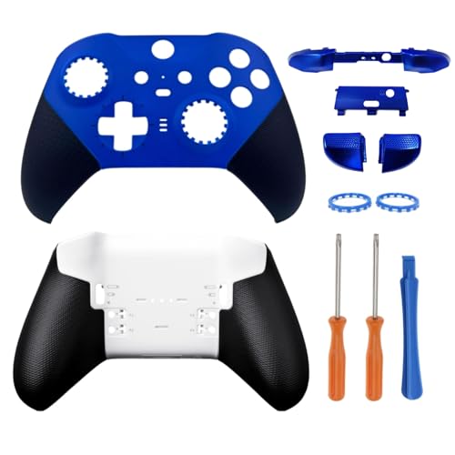 Hzxkqmil Ersatz-Gehäuse-Set für Xbox Elite Wireless Controller Series 2 - Core Edition Blau, Vordere Schale Hintere Abdeckung Faceplate + LB RB Auslösetaste Bumper LT RT-Taste Joystick-Ringe Zubehör Hzxkqmil Ersatz-Gehäuse-Set für Xbox Elite Wireless Controller Series 2 - Core Edition Blau, Vordere Schale Hintere Abdeckung Faceplate + LB RB Auslösetaste Bumper LT RT-Taste Joystick-Ringe Zubehör von Hzxkqmil