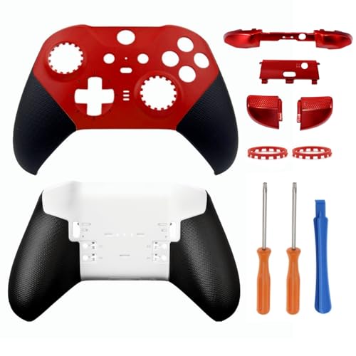 Hzxkqmil Ersatz-Gehäuse-Set für Xbox Elite Wireless Controller Series 2 - Core Edition Rot, Vordere Schale Hintere Abdeckung Faceplate + LB RB Auslösetaste Bumper LT RT-Taste Joystick-Ringe Zubehör Hzxkqmil Ersatz-Gehäuse-Set für Xbox Elite Wireless Controller Series 2 - Core Edition Rot, Vordere Schale Hintere Abdeckung Faceplate + LB RB Auslösetaste Bumper LT RT-Taste Joystick-Ringe Zubehör von Hzxkqmil