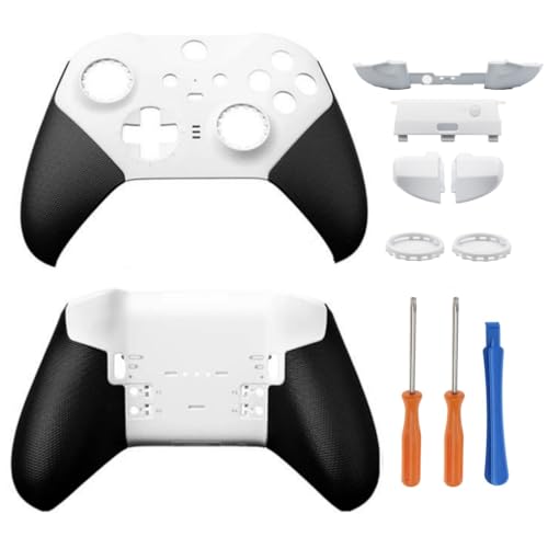Hzxkqmil Ersatz-Gehäuse-Set für Xbox Elite Wireless Controller Series 2 - Core Edition Weiß, Vordere Schale Hintere Abdeckung Faceplate + LB RB Auslösetaste Bumper LT RT-Taste Joystick-Ringe Zubehör Hzxkqmil Ersatz-Gehäuse-Set für Xbox Elite Wireless Controller Series 2 - Core Edition Weiß, Vordere Schale Hintere Abdeckung Faceplate + LB RB Auslösetaste Bumper LT RT-Taste Joystick-Ringe Zubehör von Hzxkqmil