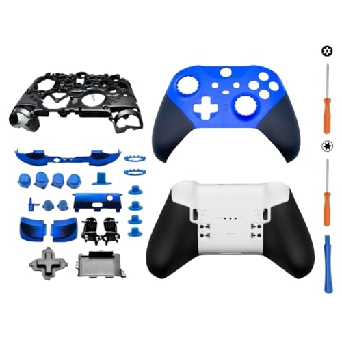 Hzxkqmil Ersatz-Gehäuse Vollschalen-Set für Xbox Elite Controller Series 2 - Core Edition, Inklusive Faceplates Abdeckung Mittlerer Rahmen ABXY Tasten LB RB Auslöser Knöpfe Zubehör, Blau Hzxkqmil Ersatz-Gehäuse Vollschalen-Set für Xbox Elite Controller Series 2 - Core Edition, Inklusive Faceplates Abdeckung Mittlerer Rahmen ABXY Tasten LB RB Auslöser Knöpfe Zubehör, Blau von Hzxkqmil