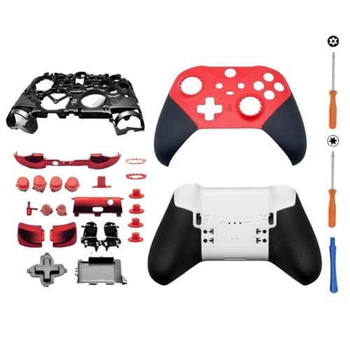 Hzxkqmil Ersatz-Gehäuse Vollschalen-Set für Xbox Elite Controller Series 2 - Core Edition, Inklusive Faceplates Abdeckung Mittlerer Rahmen ABXY Tasten LB RB Auslöser Knöpfe Zubehör, Rot Hzxkqmil Ersatz-Gehäuse Vollschalen-Set für Xbox Elite Controller Series 2 - Core Edition, Inklusive Faceplates Abdeckung Mittlerer Rahmen ABXY Tasten LB RB Auslöser Knöpfe Zubehör, Rot von Hzxkqmil