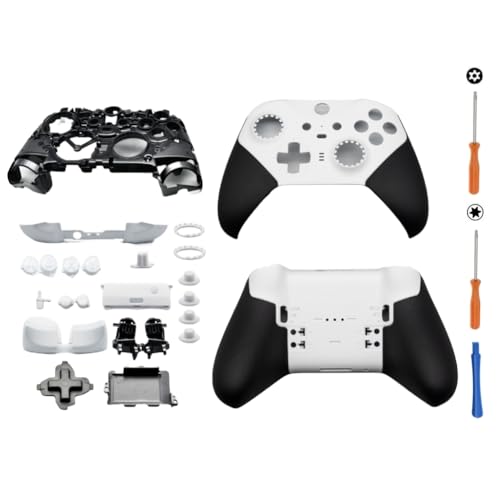 Hzxkqmil Ersatz-Gehäuse Vollschalen-Set für Xbox Elite Controller Series 2 - Core Edition, Inklusive Faceplates Abdeckung Mittlerer Rahmen ABXY Tasten LB RB Auslöser Knöpfe Zubehör, Weiß Hzxkqmil Ersatz-Gehäuse Vollschalen-Set für Xbox Elite Controller Series 2 - Core Edition, Inklusive Faceplates Abdeckung Mittlerer Rahmen ABXY Tasten LB RB Auslöser Knöpfe Zubehör, Weiß von Hzxkqmil