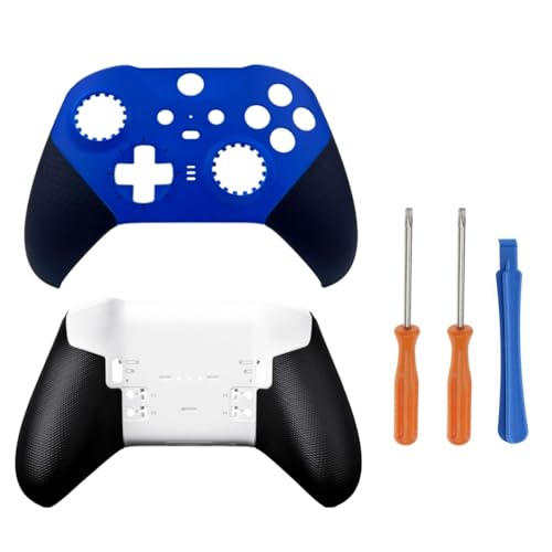 Hzxkqmil Ersatz-Gehäuse für Xbox Elite Wireless Controller Serie 2 - Core Edition, Frontplatte und Bodenplatte Schale Hüllen Abdeckung Zubehör, Blau, mit Schraubendreher Werkzeug Hzxkqmil Ersatz-Gehäuse für Xbox Elite Wireless Controller Serie 2 - Core Edition, Frontplatte und Bodenplatte Schale Hüllen Abdeckung Zubehör, Blau, mit Schraubendreher Werkzeug von Hzxkqmil