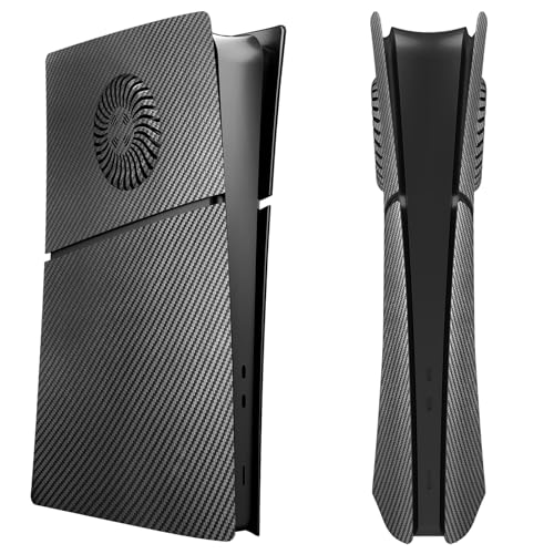 Hzxkqmil Ersatz-Platten Abdeckung Faceplates für PS5 Slim Konsole Digitale Edition, Seitenplatten mit Kühlungsöffnungen Benutzerdefinierte Hülle ABS-Gehäuse Anti-Kratzer Zubehör, Kohlefaser Schwarz Hzxkqmil Ersatz-Platten Abdeckung Faceplates für PS5 Slim Konsole Digitale Edition, Seitenplatten mit Kühlungsöffnungen Benutzerdefinierte Hülle ABS-Gehäuse Anti-Kratzer Zubehör, Kohlefaser Schwarz von Hzxkqmil