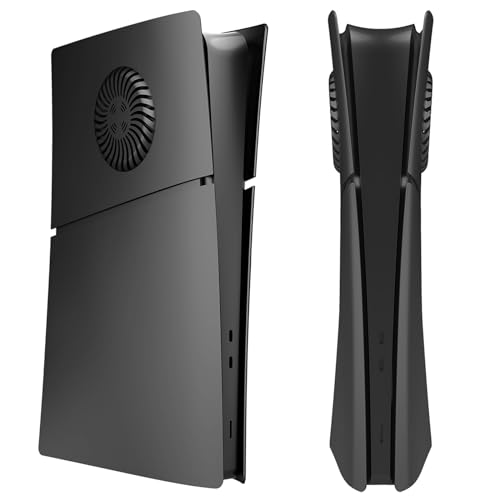 Hzxkqmil Ersatz-Platten Abdeckung Faceplates für PS5 Slim Konsole Digitale Edition, Seitenplatten mit Kühlungsöffnungen Benutzerdefinierte Hülle ABS-Gehäuse Anti-Kratzer Zubehör, Schwarz Hzxkqmil Ersatz-Platten Abdeckung Faceplates für PS5 Slim Konsole Digitale Edition, Seitenplatten mit Kühlungsöffnungen Benutzerdefinierte Hülle ABS-Gehäuse Anti-Kratzer Zubehör, Schwarz von Hzxkqmil