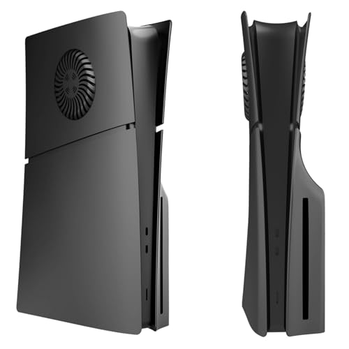 Hzxkqmil Ersatz-Platten Abdeckung Faceplates für PS5 Slim Konsole Disc Edition, Seitenplatten mit Kühlungsöffnungen Benutzerdefinierte Hülle ABS-Gehäuse Anti-Kratzer Zubehör, Schwarz Hzxkqmil Ersatz-Platten Abdeckung Faceplates für PS5 Slim Konsole Disc Edition, Seitenplatten mit Kühlungsöffnungen Benutzerdefinierte Hülle ABS-Gehäuse Anti-Kratzer Zubehör, Schwarz von Hzxkqmil