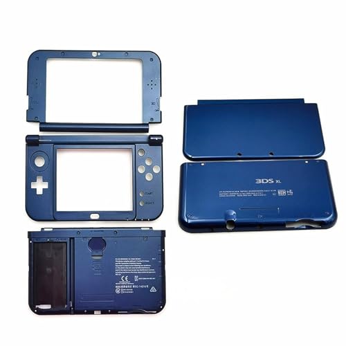 Hzxkqmil Ersatz-Schale-Kit Abdeckplatten für Nintendo New 3DS XL Konsole, Vordere und Hintere Gehäuse Knöpfe Platten Akku-Abdeckung Zubehör für New 3DSXL (Blau) von Hzxkqmil