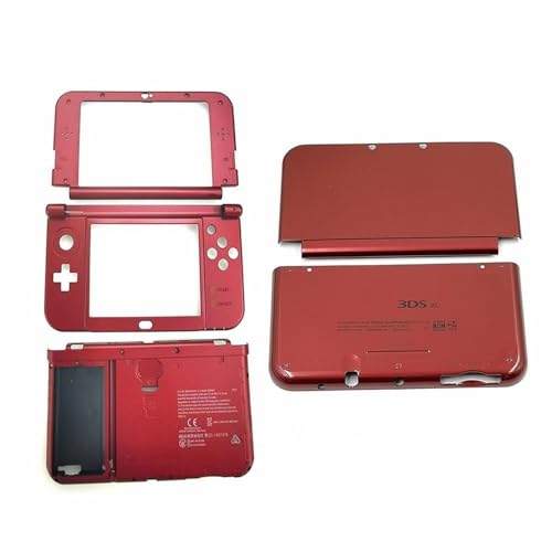 Hzxkqmil Ersatz-Schale-Kit Abdeckplatten für Nintendo New 3DS XL Konsole, Vordere und Hintere Gehäuse Knöpfe Platten Akku-Abdeckung Zubehör für New 3DSXL (Rot) von Hzxkqmil