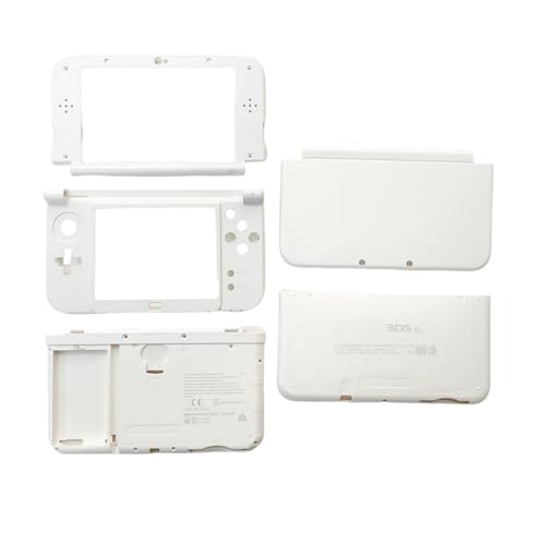 Hzxkqmil Ersatz-Schale-Kit Abdeckplatten für Nintendo New 3DS XL Konsole, Vordere und Hintere Gehäuse Knöpfe Platten Akku-Abdeckung Zubehör für New 3DSXL (Weiß) von Hzxkqmil