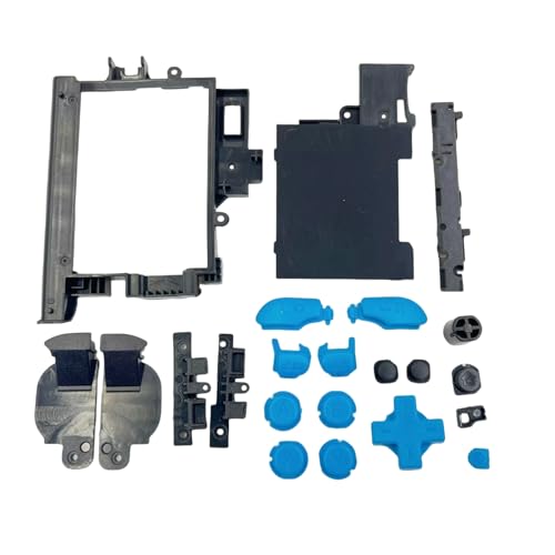 Hzxkqmil Ersatz-Tasten-Kit ABXY Knöpfe D-Pads ZL/ZR L/R Taster Rahmen-Zubehör für Nintendo New 2DS XL/New 2DS LL Konsole (Schwarz + Blau) von Hzxkqmil