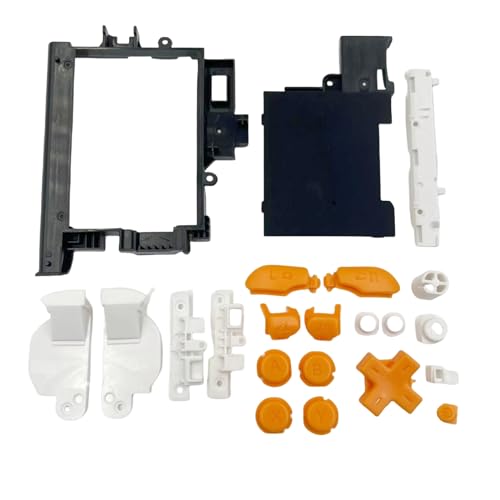 Hzxkqmil Ersatz-Tasten-Kit ABXY Knöpfe D-Pads ZL/ZR L/R Taster Rahmen-Zubehör für Nintendo New 2DS XL/New 2DS LL Konsole (Weiß + Orange) von Hzxkqmil