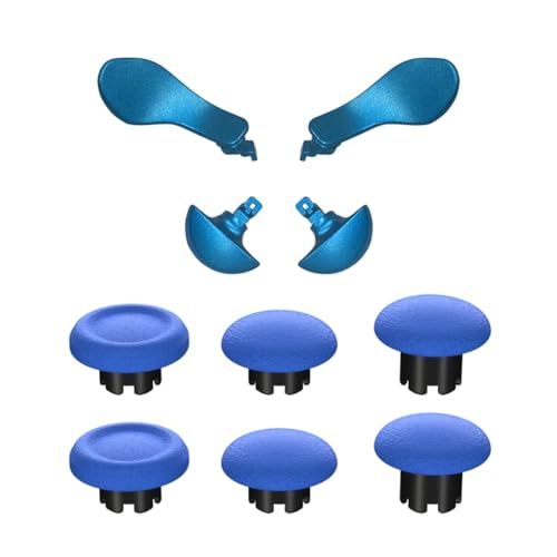 Hzxkqmil Ersatz Thumbsticks für PS5 Edge Controller, Benutzerdefinierter Joystick Analoger Stick Daumen-Griffe & Metall-Rücken-Paddles Trigger Knöpfe für PS5 Edge Controller, Blau Hzxkqmil Ersatz Thumbsticks für PS5 Edge Controller, Benutzerdefinierter Joystick Analoger Stick Daumen-Griffe & Metall-Rücken-Paddles Trigger Knöpfe für PS5 Edge Controller, Blau von Hzxkqmil