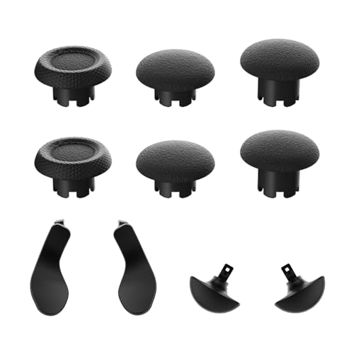 Hzxkqmil Ersatz Thumbsticks für PS5 Edge Controller, Benutzerdefinierter Joystick Analoger Stick Daumen-Griffe & Metall-Rücken-Paddles Trigger Knöpfe für PS5 Edge Controller, Schwarz Hzxkqmil Ersatz Thumbsticks für PS5 Edge Controller, Benutzerdefinierter Joystick Analoger Stick Daumen-Griffe & Metall-Rücken-Paddles Trigger Knöpfe für PS5 Edge Controller, Schwarz von Hzxkqmil