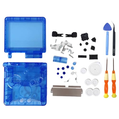 Hzxkqmil Ersatz-Vollschale Gehäuse für Gameboy Advance SP GBA SP Konsole, Klare Schale Abdeckung mit Knöpfen Schrauben Kit, Transparent Blau Hzxkqmil Ersatz-Vollschale Gehäuse für Gameboy Advance SP GBA SP Konsole, Klare Schale Abdeckung mit Knöpfen Schrauben Kit, Transparent Blau von Hzxkqmil