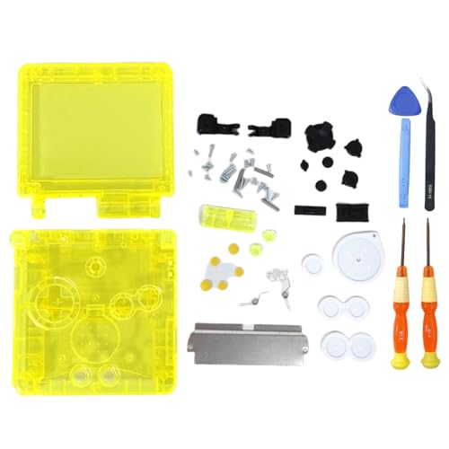 Hzxkqmil Ersatz-Vollschale Gehäuse für Gameboy Advance SP GBA SP Konsole, Klare Schale Abdeckung mit Knöpfen Schrauben Kit, Transparent Gelb Hzxkqmil Ersatz-Vollschale Gehäuse für Gameboy Advance SP GBA SP Konsole, Klare Schale Abdeckung mit Knöpfen Schrauben Kit, Transparent Gelb von Hzxkqmil