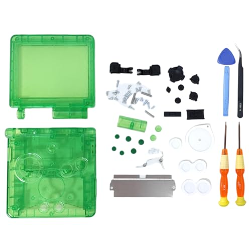 Hzxkqmil Ersatz-Vollschale Gehäuse für Gameboy Advance SP GBA SP Konsole, Klare Schale Abdeckung mit Knöpfen Schrauben Kit, Transparent Grün Hzxkqmil Ersatz-Vollschale Gehäuse für Gameboy Advance SP GBA SP Konsole, Klare Schale Abdeckung mit Knöpfen Schrauben Kit, Transparent Grün von Hzxkqmil