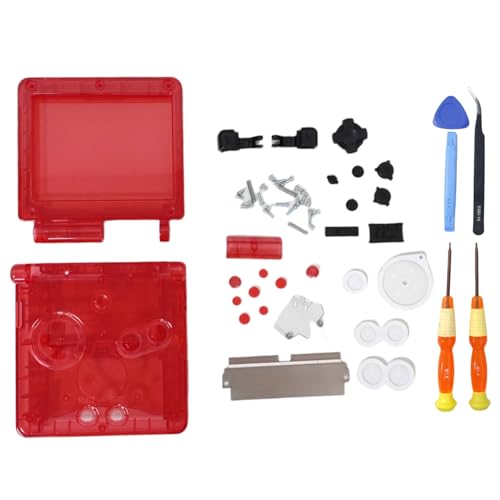 Hzxkqmil Ersatz-Vollschale Gehäuse für Gameboy Advance SP GBA SP Konsole, Klare Schale Abdeckung mit Knöpfen Schrauben Kit, Transparent Rot Hzxkqmil Ersatz-Vollschale Gehäuse für Gameboy Advance SP GBA SP Konsole, Klare Schale Abdeckung mit Knöpfen Schrauben Kit, Transparent Rot von Hzxkqmil