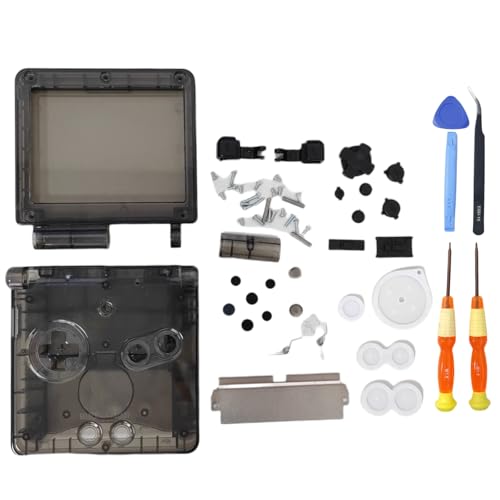 Hzxkqmil Ersatz-Vollschale Gehäuse für Gameboy Advance SP GBA SP Konsole, Klare Schale Abdeckung mit Knöpfen Schrauben Kit, Transparent Schwarz Hzxkqmil Ersatz-Vollschale Gehäuse für Gameboy Advance SP GBA SP Konsole, Klare Schale Abdeckung mit Knöpfen Schrauben Kit, Transparent Schwarz von Hzxkqmil