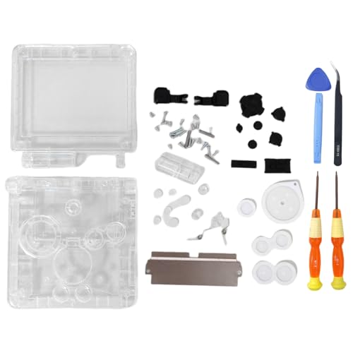 Hzxkqmil Ersatz-Vollschale Gehäuse für Gameboy Advance SP GBA SP Konsole, Klare Schale Abdeckung mit Knöpfen Schrauben Kit, Transparent Weiß Hzxkqmil Ersatz-Vollschale Gehäuse für Gameboy Advance SP GBA SP Konsole, Klare Schale Abdeckung mit Knöpfen Schrauben Kit, Transparent Weiß von Hzxkqmil