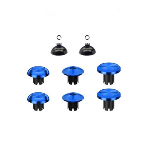 Hzxkqmil Metall-Thumbsticks für PS5/für PS4 Controller, 6 Joystick Analog Sticks Auswechselbarer Thumb Sticks Ersatz für PS5/PS4 Controller, Blau von Hzxkqmil