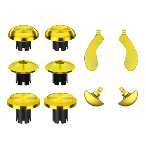 Hzxkqmil Metall-Thumbsticks für PS5 Edge Controller, 6 Joystick Analogsticks 4 Rückpaddel Trigger-Tasten Austauschbare Zubehör-Set für PS5 Edge Controller, Gold Hzxkqmil Metall-Thumbsticks für PS5 Edge Controller, 6 Joystick Analogsticks 4 Rückpaddel Trigger-Tasten Austauschbare Zubehör-Set für PS5 Edge Controller, Gold von Hzxkqmil