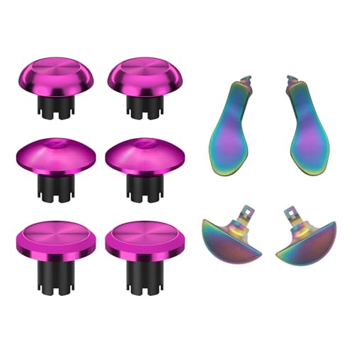 Hzxkqmil Metall-Thumbsticks für PS5 Edge Controller, 6 Joystick Analogsticks 4 Rückpaddel Trigger-Tasten Austauschbare Zubehör-Set für PS5 Edge Controller, Rosenrot + Steigung Hzxkqmil Metall-Thumbsticks für PS5 Edge Controller, 6 Joystick Analogsticks 4 Rückpaddel Trigger-Tasten Austauschbare Zubehör-Set für PS5 Edge Controller, Rosenrot + Steigung von Hzxkqmil