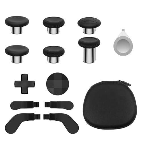 Hzxkqmil Metall Thumbsticks für Xbox Elite Controller Series 2, 13 in 1 Zubehör Ersatz 6 Joysticks 4 Rücken-Paddles 2 D-Pads mit 1 Justierwerkzeug, Schwarz Hzxkqmil Metall Thumbsticks für Xbox Elite Controller Series 2, 13 in 1 Zubehör Ersatz 6 Joysticks 4 Rücken-Paddles 2 D-Pads mit 1 Justierwerkzeug, Schwarz von Hzxkqmil