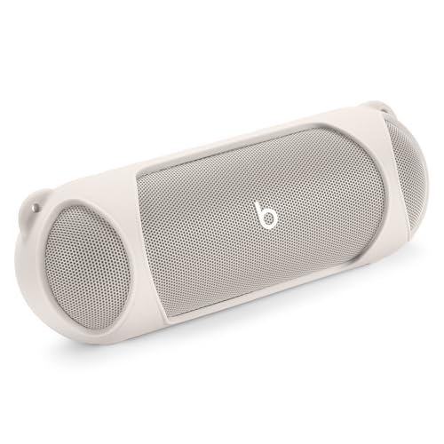 Hzycwgone Silikonhülle für Beats Pill Kabellose Bluetooth Lautsprecher,Reise Schutzhülle Tasche Halter mit Schultergurt für Beats Pill Tragbares Lautsprecher(Beige) von Hzycwgone
