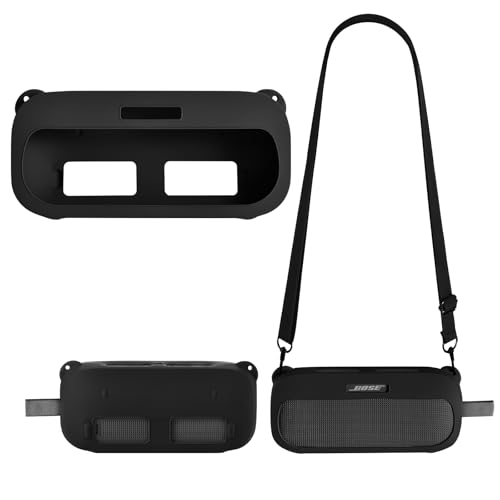 Hzycwgone Silikonhülle für Bose SoundLink Flex 2. Gen. Reisetasche Schutzhülle Case Zubehör w/Schultergurt für Bose SoundLink Flex 2/SoundLink Flex Tragbarer Bluetooth-Lautsprecher,Schwarz Hzycwgone Silikonhülle für Bose SoundLink Flex 2. Gen. Reisetasche Schutzhülle Case Zubehör w/Schultergurt für Bose SoundLink Flex 2/SoundLink Flex Tragbarer Bluetooth-Lautsprecher,Schwarz von Hzycwgone