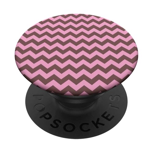 Zeitlos, Braun und Rosa, Chevron-Muster PopSockets Klebender PopGrip Zeitlos, Braun und Rosa, Chevron-Muster PopSockets Klebender PopGrip von I Adore Cute Designs