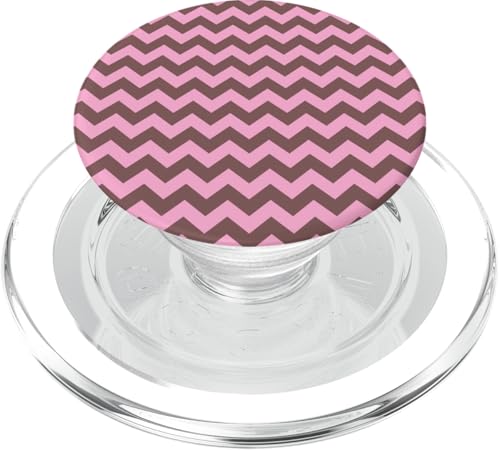 Zeitlos, Braun und Rosa, Chevron-Muster PopSockets PopGrip für MagSafe von I Adore Cute Designs