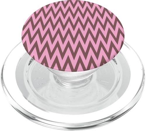 Zeitlos, Braun und Rosa, Chevron-Muster PopSockets PopGrip für MagSafe von I Adore Cute Designs