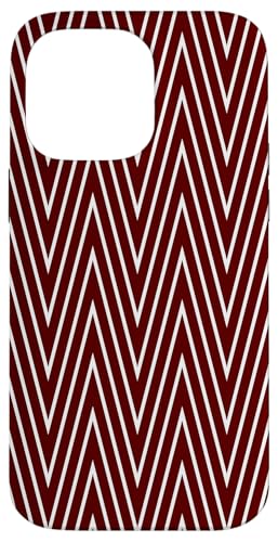 Zeitlos, Burgunderrot, Chevron-Muster Hülle für iPhone 14 Pro Max von I Adore Cute Designs