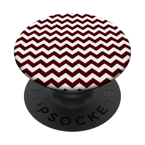 Zeitlos, Burgunderrot, Chevron-Muster PopSockets Klebender PopGrip von I Adore Cute Designs