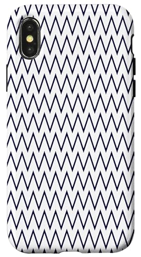 Zeitlos, Marineblau, Chevron-Muster Hülle für iPhone X/XS von I Adore Cute Designs