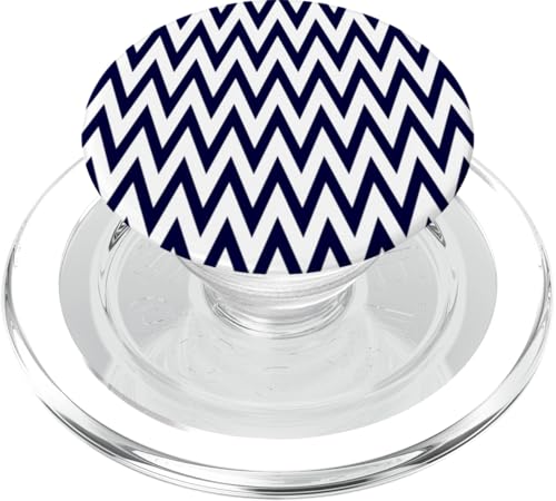 Zeitlos, Marineblau, Chevron-Muster PopSockets PopGrip für MagSafe von I Adore Cute Designs