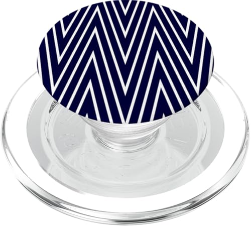 Zeitlos, Marineblau, Chevron-Muster PopSockets PopGrip für MagSafe von I Adore Cute Designs