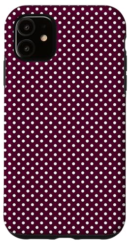 Klassisch, Burgunderrot, Punktemuster, Boho Polka Dot Hülle für iPhone 11 von I Adore Polka Dots!!